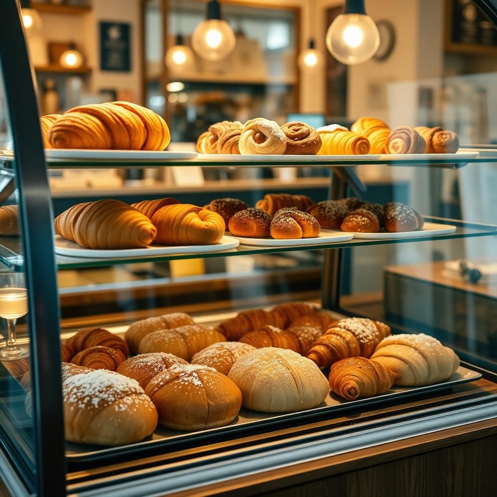 Fresh pastries in display